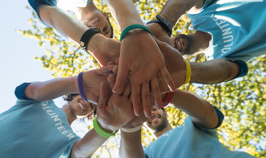 Purple Donate and Volunteer LinkedIn Story